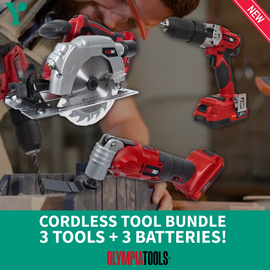 Olympia Cordless Tool Bundle: Circular Saw, Drill & Multi Tool - X20s Batteries Included!