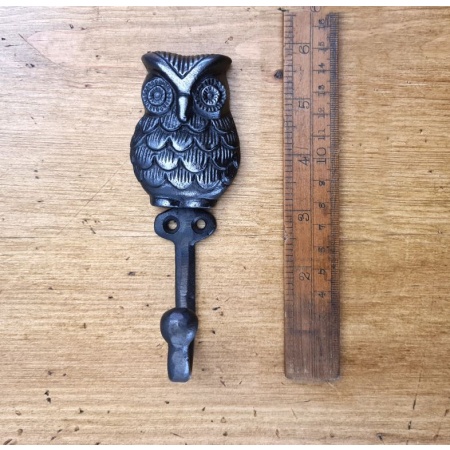 owl shaped coat hook antique iron finish