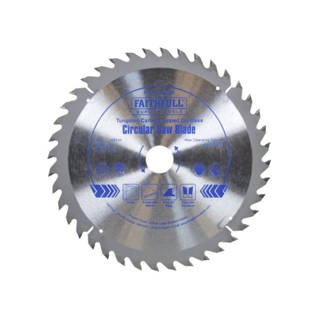 Faithfull TCT Cordless Trimsaw Blade 165 X 20mm X 40T POS