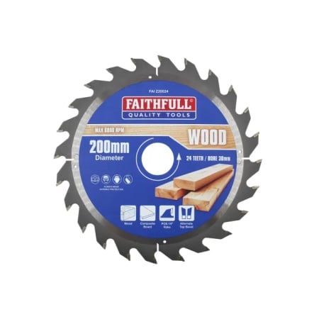 Faithfull TCT Circular Saw Blade 200 X 30mm X 24T POS