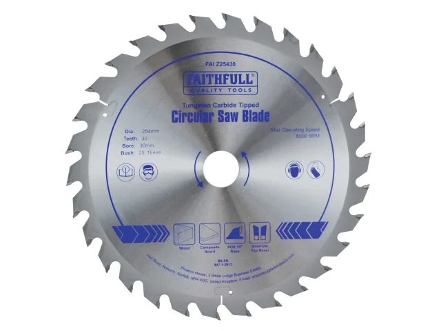 Faithfull TCT Circular Saw Blade 254 X 30mm X 30T POS