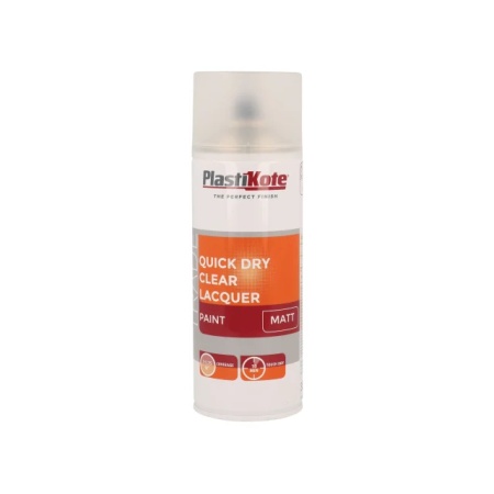 Plastikote Trade Quick Dry Clear Lacquer Spray Matt 400ml