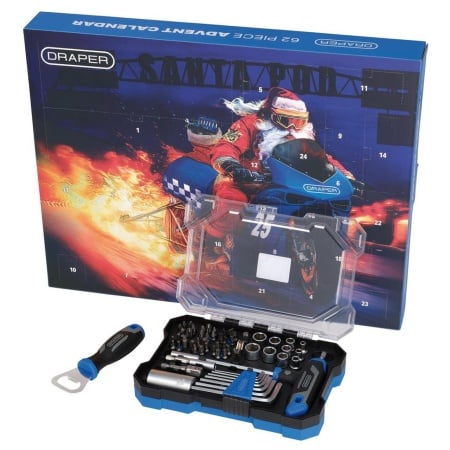 Limited Edition Tool Advent Calendar 2025 (62 Piece) In Collaboration With Santa Pod Raceway & Draper Tools - £1 From Each Sale Donated!