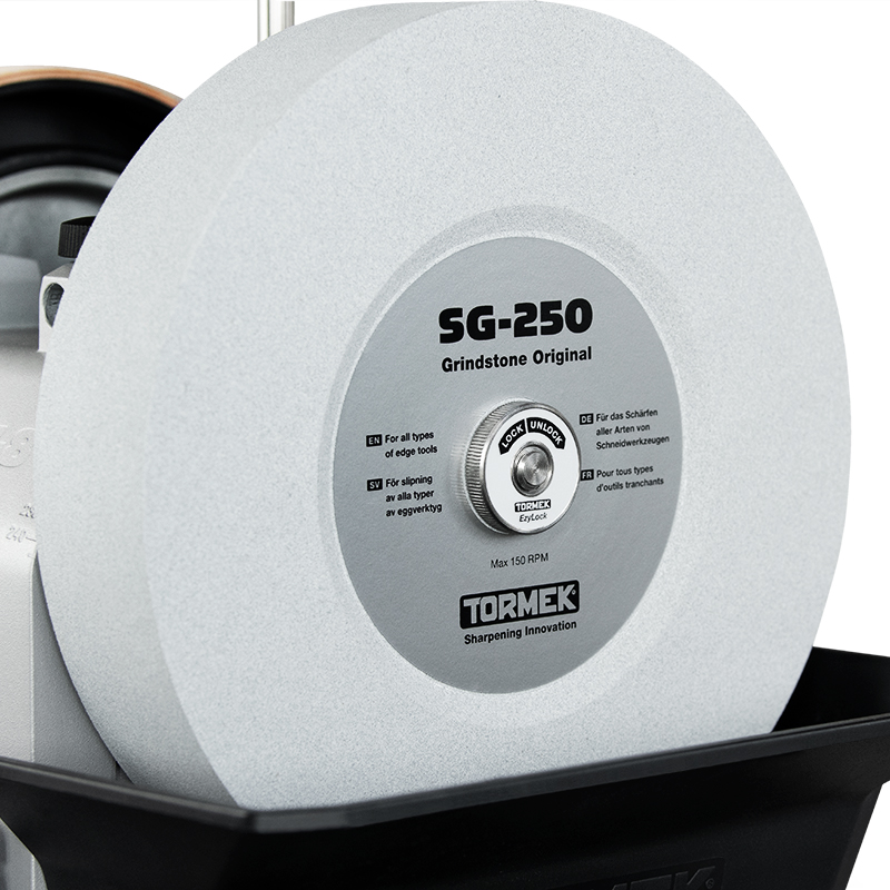tormek sg-250 sharpening wheel on the tormek t-8