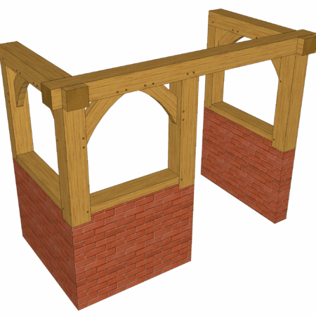 Oak Porch 10381 - Brick Based Enclosed Porch