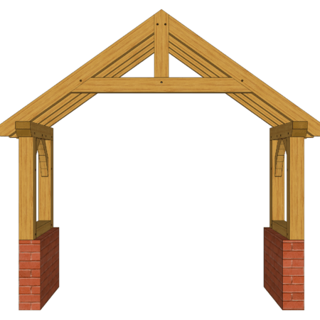 Oak Porch 2641 - Open Brick Based Porch - Supplied As Kit