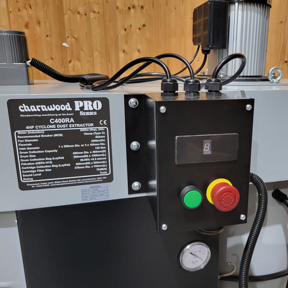 Charnwood PRO 4hp HEPA Cyclone Dust Extractor with Remote Start & Auto Filter Cleaning C400RA - Image 7