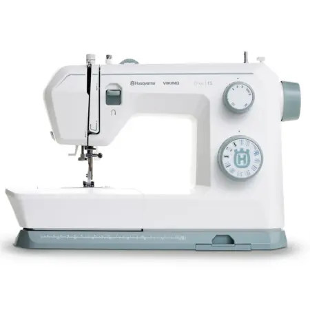 Husqvarna Viking Onyx 15 sewing machine front view with stitch selection dial