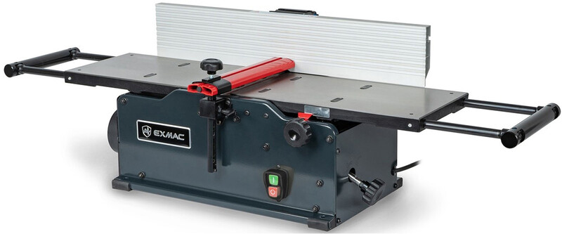 Exmac 8" Surface Planer With Carbide Block, Cast Iron Extending Tables & 1.6HP Motor - A200