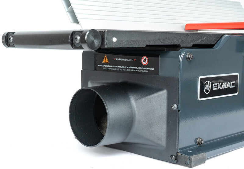 Exmac 8" Surface Planer With Carbide Block, Cast Iron Extending Tables & 1.6HP Motor - A200 - Image 10