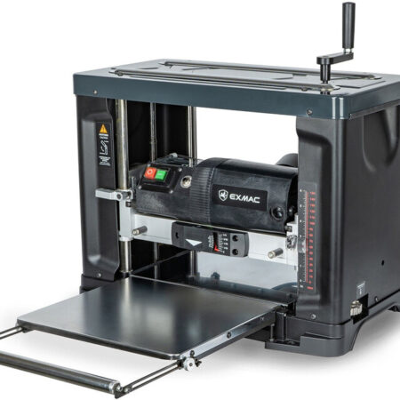 Exmac 13" Bench Top Thicknesser with Carbide Cutters, Dual Feed Speed & Extending Bed - 2HP Motor D330