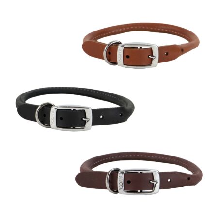 Round Leather Collar Chestnut 45-54cm Size 6