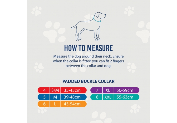 padded viva collar size chart #dogcollar