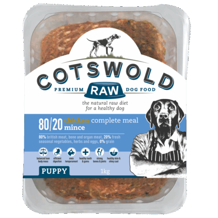 Cotswold RAW 80/20 Puppy Working Dog Food Puppy Chicken 1kg Mince