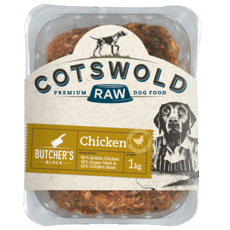 Cotswold RAW 80/10/10 Adult Working Dog Food Active Chicken 1kg Mince