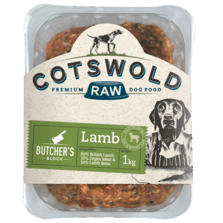 Cotswold RAW 80/10/10 Adult Working Dog Food Active Lamb 1kg Mince