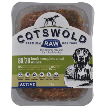 Cotswold RAW 80/20 Adult Working Dog Food Active Lamb 1kg Mince