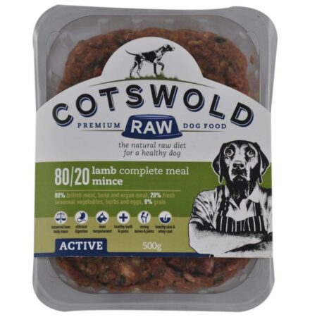 Cotswold RAW 80/20 Adult Working Dog Food Active Lamb 500g Mince