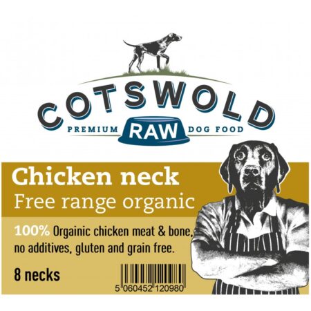 Cotswold RAW Meat and Bone Organic Necks Chicken  x 8 Bones