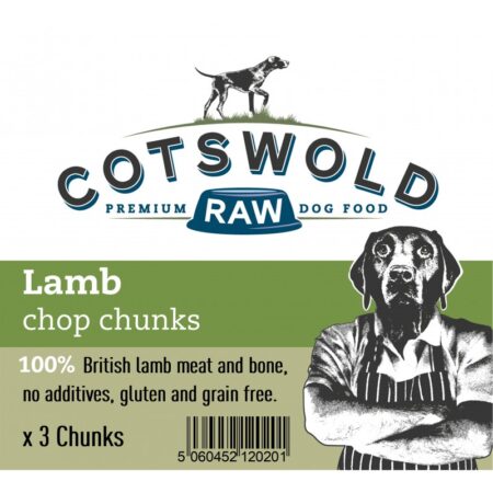 Cotswold RAW Meat and Bone Chop ChunksLamb  x 3 Bones