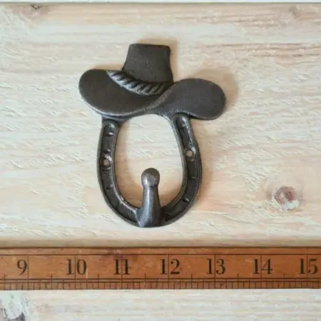 cast iron horshoe and cowboy hat coat hook #castiron #coathook #horshoe #cowboyhat