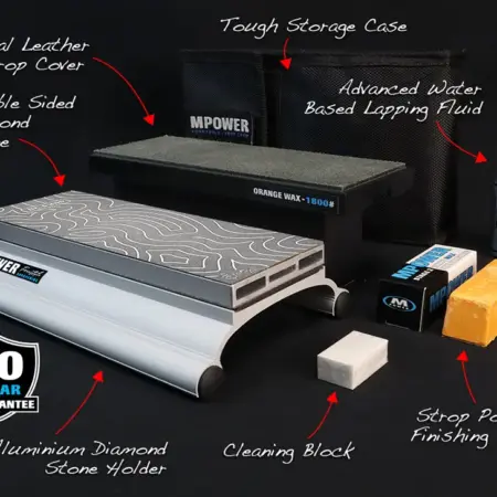 MPower SB1 Sharpening Stone Set, Double Sided Diamond Whetstone Kit 600/1200
