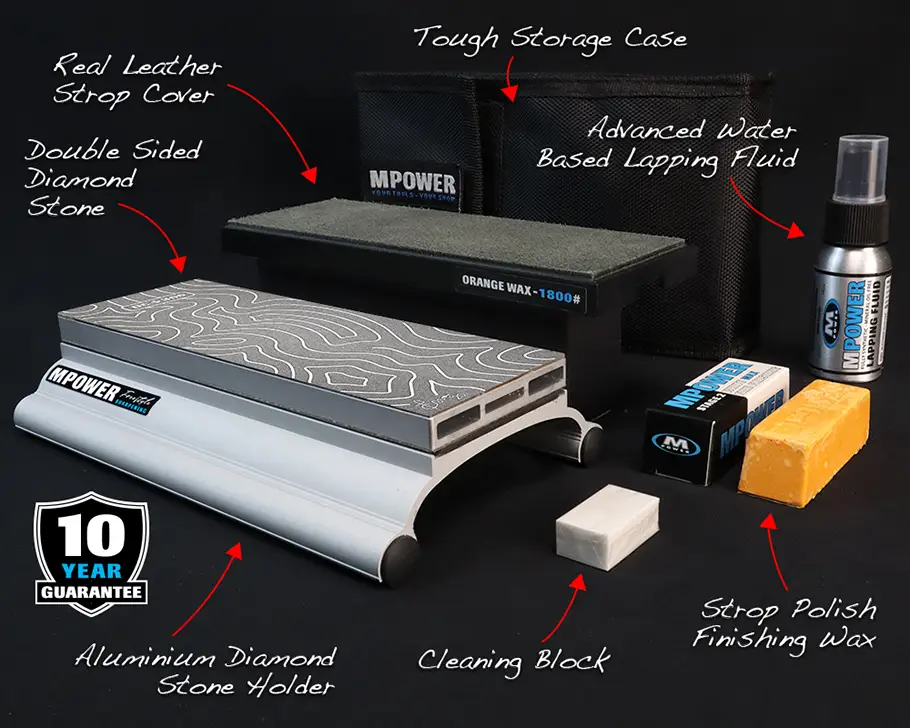 MPower SB1 Sharpening Stone Set, Double Sided Diamond Whetstone Kit 600/1200