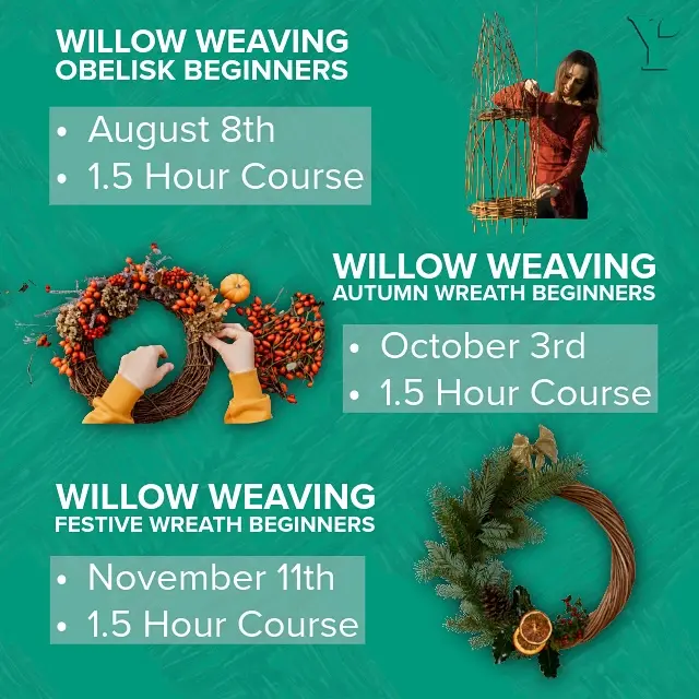 🌳New Courses at Yandles!🤩

New to Yandles is our hands on willow weaving courses, 1.5 hours long with materials provided. Book your place now, in-store or online at just £44.99 per place! 

https://www.yandles.co.uk/events/category/courses/list/?tribe-bar-search=Willow

#willowweaving #course #tutor #festive #makeityourself